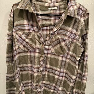 Plaid Button-Up Shirt